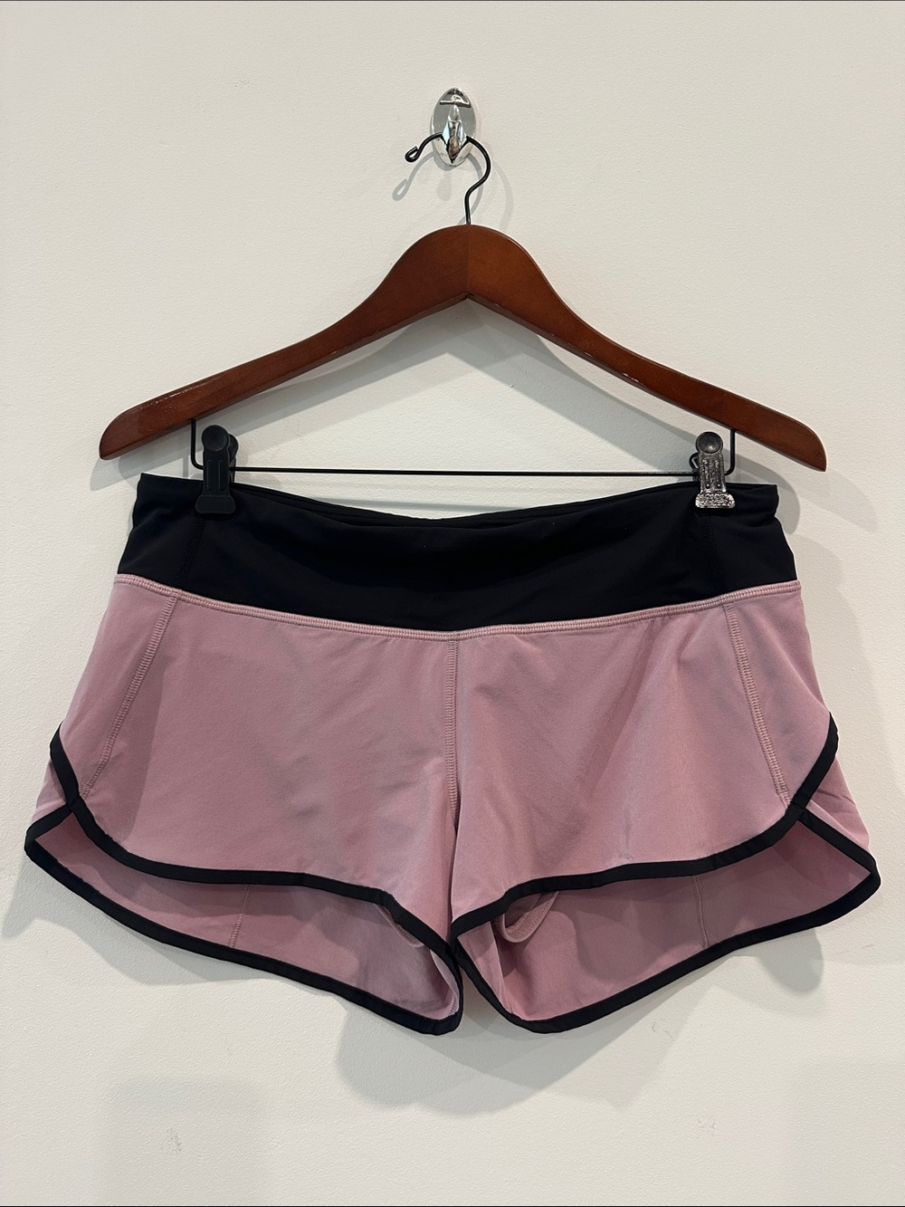 lululemon athletica Pink Athletic Shorts with Black Waistband